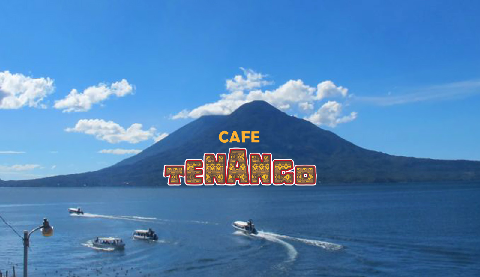 Lago de Atitlan mit Logo Cafe Tenango